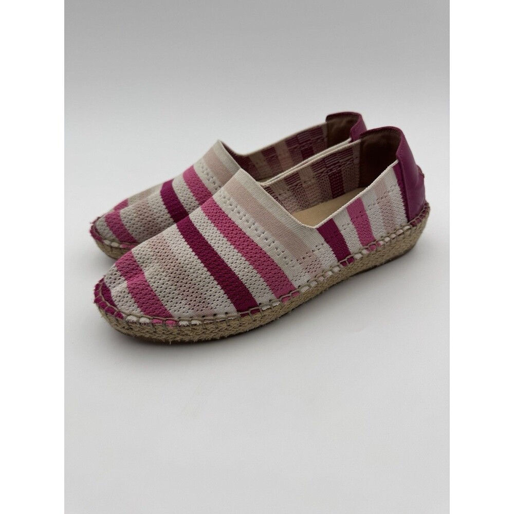 Cole Haan Cloudfeel Pink White Striped Espadrille Sandal Shoes Size 9B